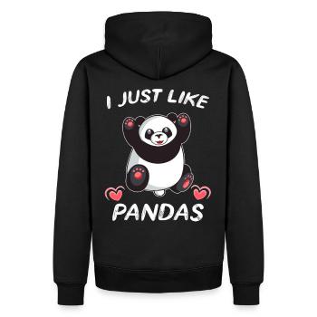 Panda mignon j'aime les pandas - Sweat à capuche Premium bio Homme - noir - Dos - Nico (187cm)