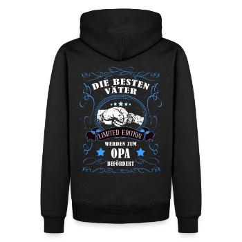 Bester Vater wird zum Opa - Männer Premium Bio Hoodie - Schwarz - Hinten - Nico (187cm)