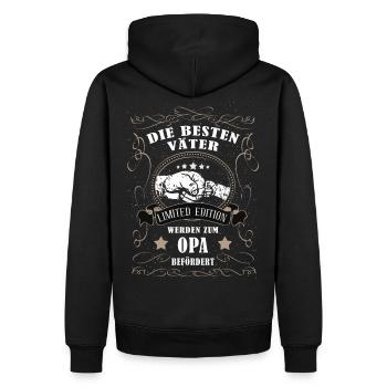 Besten Väter werden zum Opa - Männer Premium Bio Hoodie - Schwarz - Hinten - Nico (187cm)
