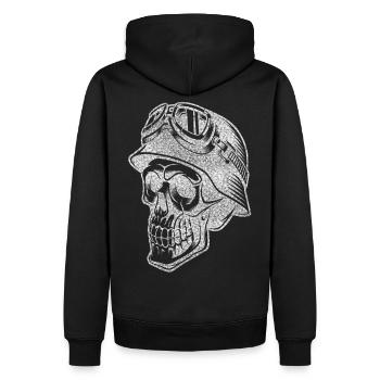 Biker skull t-shirt Bikerschädel - Sweat à capuche Premium bio Homme - noir - Dos - Nico (187cm)