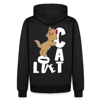 Chat mignon avec amour - Sweat à capuche Premium bio Homme - noir - Dos - Nico (187cm)