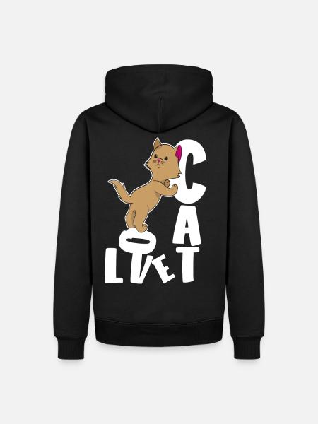 Cute cat with love - Men’s Premium Organic Hoodie - black