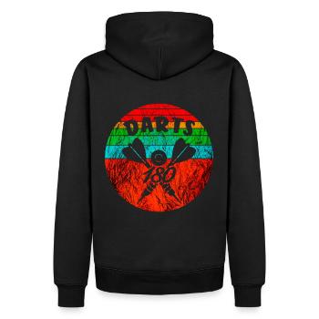 Dart Darten Dartscheibe 180 Dartpfeile - Männer Premium Bio Hoodie - Schwarz - Hinten - Nico (187cm)