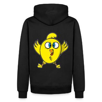 Poussin oiseau Birdie - Sweat à capuche Premium bio Homme - noir - Dos - Nico (187cm)