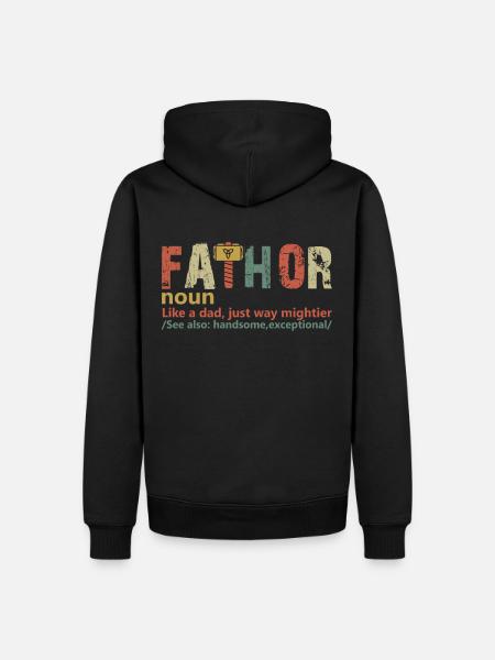Vintage Fathor Birthday Father's Day Funny Dad - Men’s Premium Organic Hoodie - black