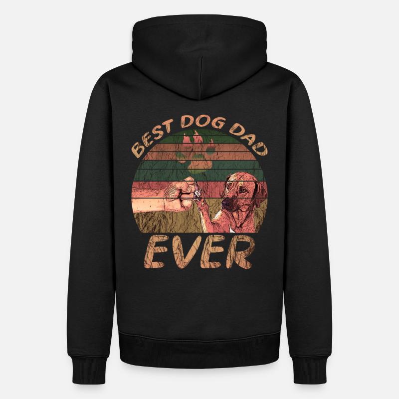 Bester Hunde Papa - Männer Premium Bio Hoodie - Schwarz