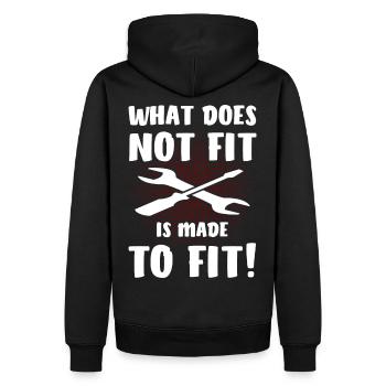 Ce qui ne rentre pas est fait pour rentrer - Sweat à capuche Premium bio Homme - noir - Dos - Nico (187cm)