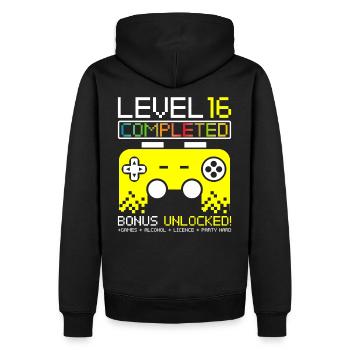 Gamer 16ter Geburtstag Gaming Geschenk T-Shirt - Männer Premium Bio Hoodie - Schwarz - Hinten - Nico (187cm)