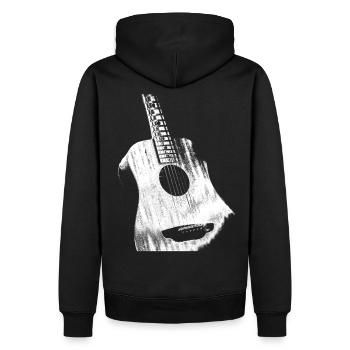 Die 🎸 Gitarre das Musikinstrument der Gitarristen - Männer Premium Bio Hoodie - Schwarz - Hinten - Nico (187cm)