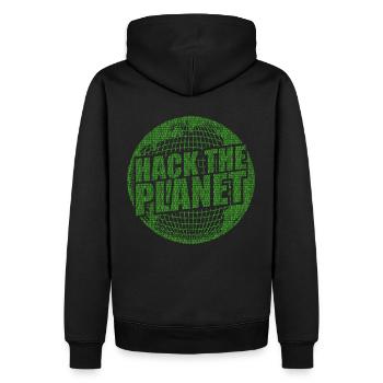 Hack the planet - Men’s Premium Organic Hoodie - black - Back - Nico (187cm)