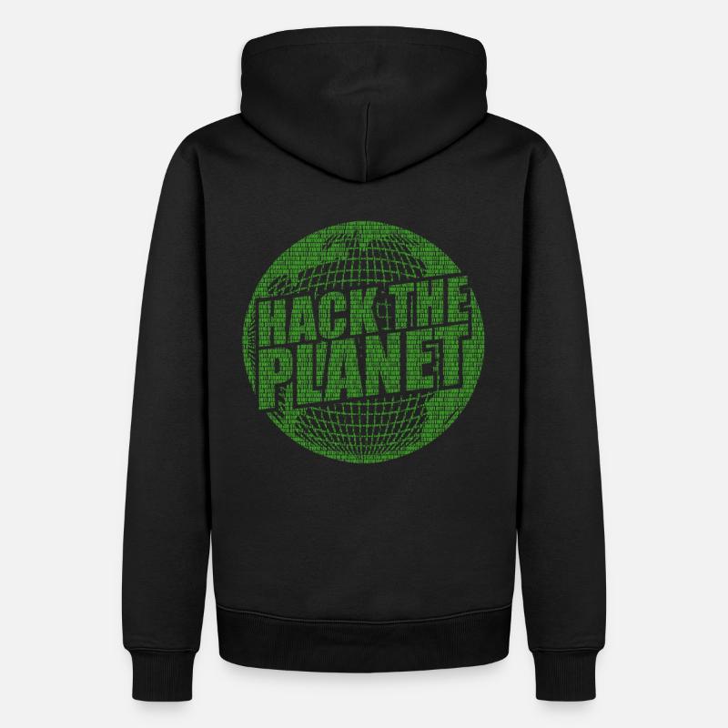 Hack The Planet - Männer Premium Bio Hoodie - Schwarz