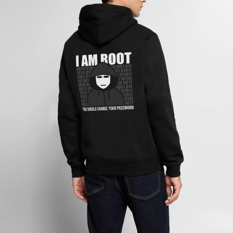 Root hacker IT programmer informatique Sweat à capuche Premium bio Homme