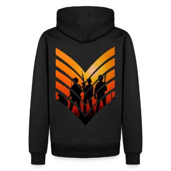 Soldats au coucher du soleil cadeau armée militaire - Sweat à capuche Premium bio Homme - noir - Dos - Nico (187cm)