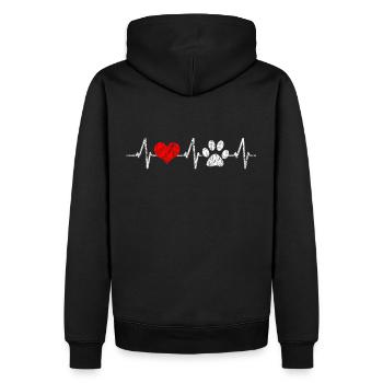 Herzschlag für Hunde Hundeliebhaber Vierbeiner - Männer Premium Bio Hoodie - Schwarz - Hinten - Nico (187cm)