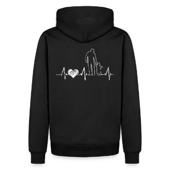 Herzschlag Herzfrequenz Vater und Kinder Vatertag - Sweat à capuche Premium bio Homme - noir - Dos - Nico (187cm)