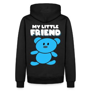 Der Bär mein kleiner Freund für Kinder Geschenk - Männer Premium Bio Hoodie - Schwarz - Hinten - Nico (187cm)