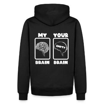 Mon cerveau ton cerveau drôle - Sweat à capuche Premium bio Homme - noir - Dos - Nico (187cm)