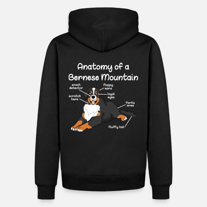 Anatomie Bouvier Bernois Montagne bernoise - Sweat à capuche Premium bio Homme - noir