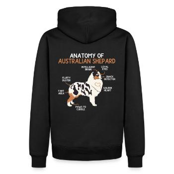 Anatomie Australian Shepard Hunderasse Geschenk - Männer Premium Bio Hoodie - Schwarz - Hinten - Nico (187cm)
