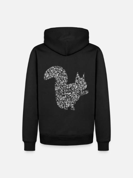 Eichhörnchen Aus Fahrrädern Tier Fahrrad - Männer Premium Bio Hoodie - Schwarz
