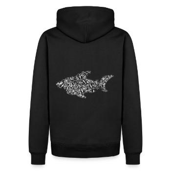 Le requin à vélo - Sweat à capuche Premium bio Homme - noir - Dos - Nico (187cm)