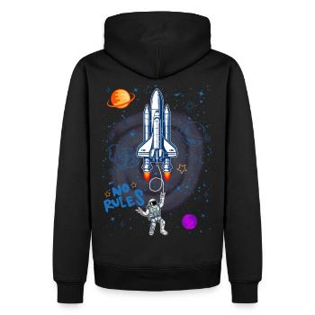 Lustiger Astronaut Spaceman Raumschiff Geschenk - Männer Premium Bio Hoodie - Schwarz - Hinten - Nico (187cm)