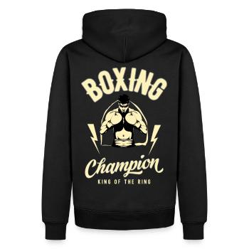 Boxing Champion Box-Sport Kampfsport Geschenk - Männer Premium Bio Hoodie - Schwarz - Hinten - Nico (187cm)
