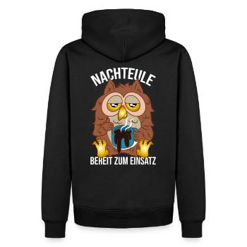 Nachteule Einsatz Nachtschicht Spätschicht - Männer Premium Bio Hoodie - Schwarz - Hinten - Nico (187cm)