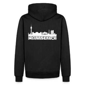 Ick Berliner Akzent - Männer Premium Bio Hoodie - Schwarz - Hinten - Nico (187cm)