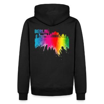 Berlin - Sweat à capuche Premium bio Homme - noir - Dos - Nico (187cm)