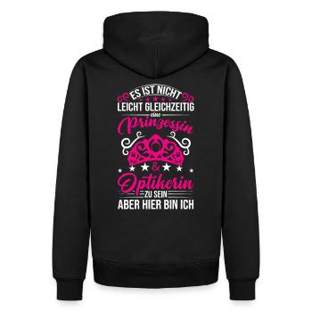 Optikerin Prinzessin Augenärztin - Männer Premium Bio Hoodie - Schwarz - Hinten - Nico (187cm)