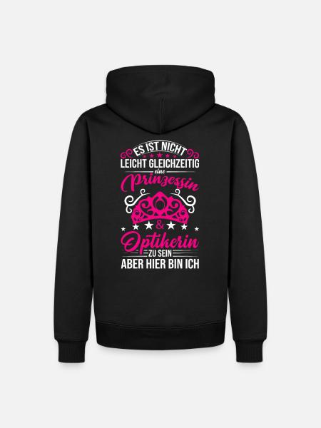 Optikerin Prinzessin Augenärztin - Männer Premium Bio Hoodie - Schwarz