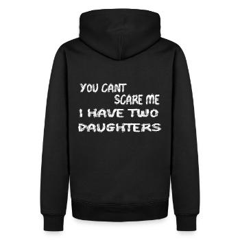 Du kannst mich nicht erschrecken, ich habe zwei Töchter - Männer Premium Bio Hoodie - Schwarz - Hinten - Nico (187cm)