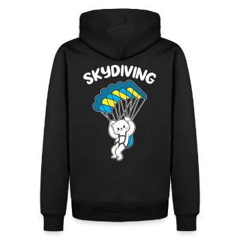 Skydiving chat parachutiste - Sweat à capuche Premium bio Homme - noir - Dos - Nico (187cm)