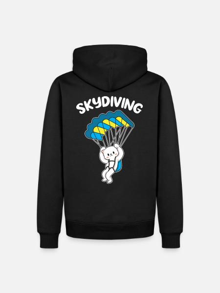 Skydiving Cat Skydiver - Men’s Premium Organic Hoodie - black