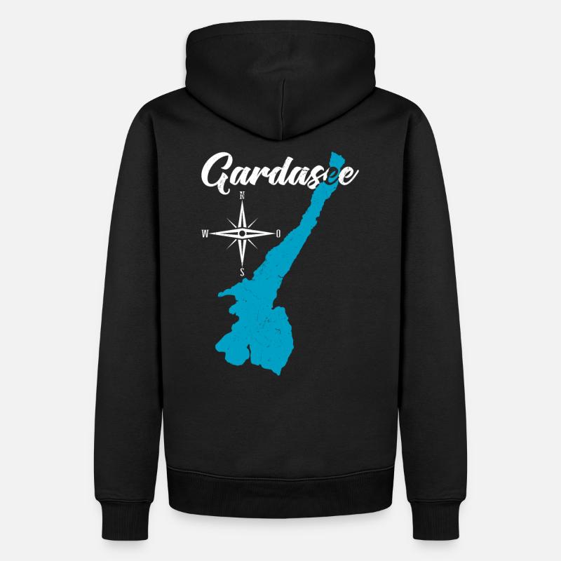 Lac de Garde Destination - Sweat à capuche Premium bio Homme - noir