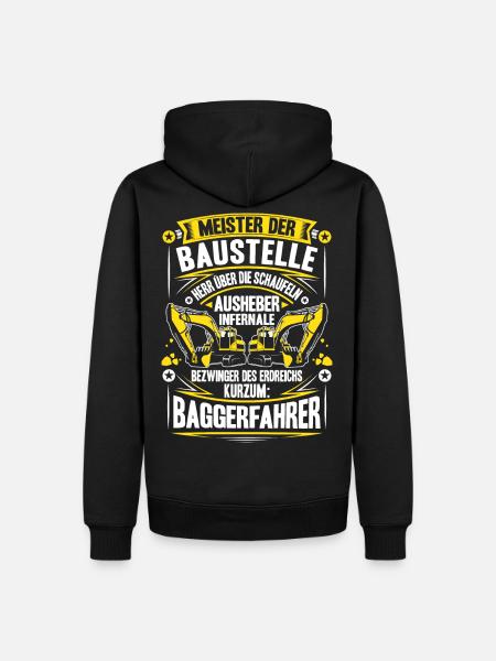 Baggerfahrer Baggerführer Baugeräteführer Bagger - Männer Premium Bio Hoodie - Schwarz