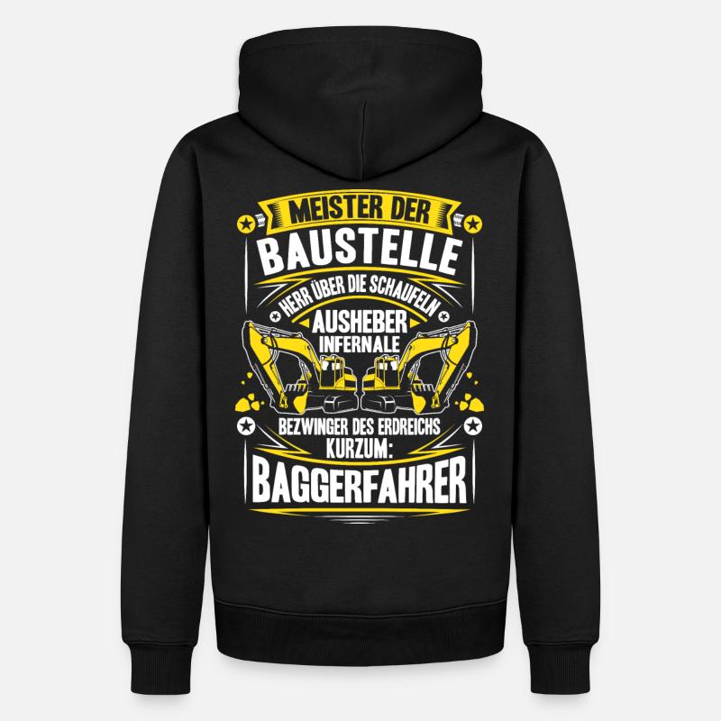 Baggerfahrer Baggerführer Baugeräteführer Bagger - Männer Premium Bio Hoodie - Schwarz
