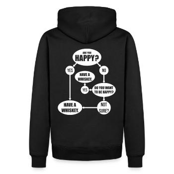 Whisky Whisky Whisky buveur - Sweat à capuche Premium bio Homme - noir - Dos - Nico (187cm)