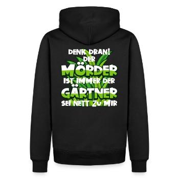 Gärtner Landschaftsbau Geschenk Garten - Männer Premium Bio Hoodie - Schwarz - Hinten - Nico (187cm)