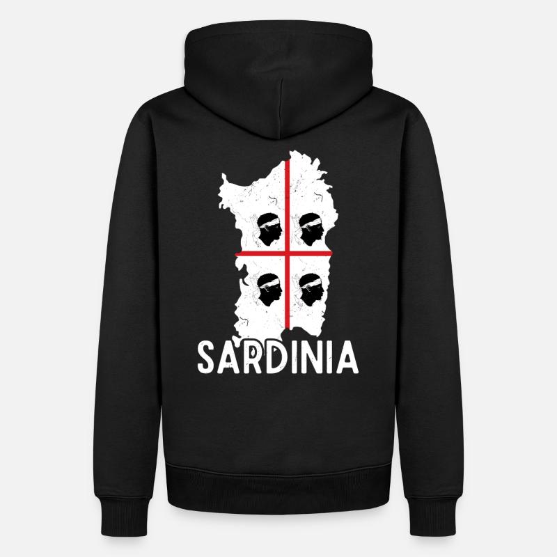 Pavillon Sardaigne Sardinia vacances - Sweat à capuche Premium bio Homme - noir