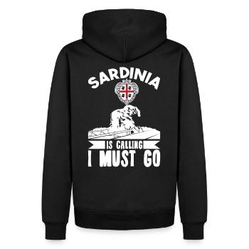 Sardaigne Appelle Sardinia Italie - Sweat à capuche Premium bio Homme - noir - Dos - Nico (187cm)