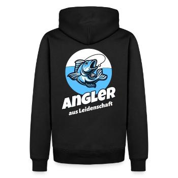 Angler aus Leidenschaft angeln Papa Angelrute - Männer Premium Bio Hoodie - Schwarz - Hinten - Nico (187cm)
