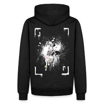 joker karte spielkarte - Männer Premium Bio Hoodie - Schwarz - Hinten - Nico (187cm)
