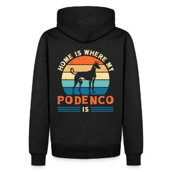 Podenco Dog Ibizan Hound - Men’s Premium Organic Hoodie - black - Back - Nico (187cm)