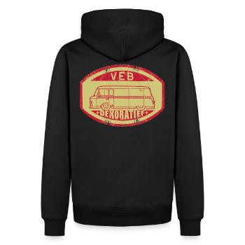 Barkas b 1000 - VEB Dekoratief - Männer Premium Bio Hoodie - Schwarz - Hinten - Nico (187cm)