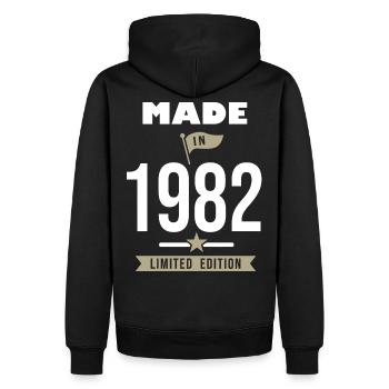 MADE IN 1982 né en 1982 anniversaire 40 ans cadeau - Sweat à capuche Premium bio Homme - noir - Dos - Nico (187cm)