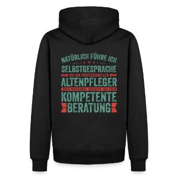 Altenpfleger witziger Spruch für die Arbeit Beruf - Männer Premium Bio Hoodie - Schwarz - Hinten - Nico (187cm)