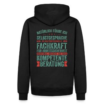Sicherheitsfachkraft witziger Spruch für Arbeit - Männer Premium Bio Hoodie - Schwarz - Hinten - Nico (187cm)
