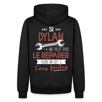Si Dylan ne peut pas le réparer on est foutus - Sweat à capuche Premium bio Homme - noir - Dos - Nico (187cm)